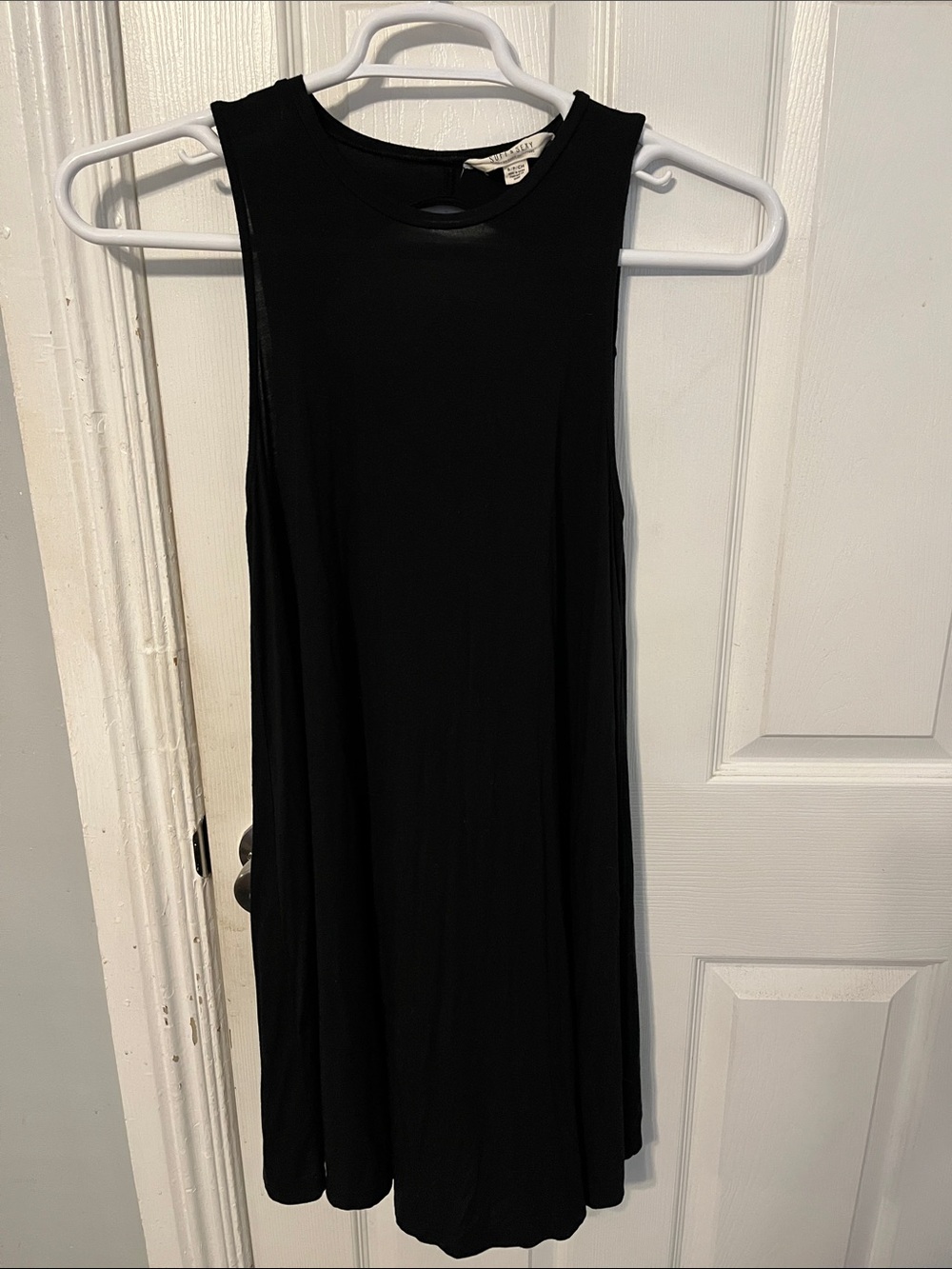 American Eagle Black Sleeveless Swing Dress with Back Cutout